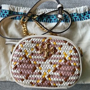 Tory Burch Kira Woven Small Camera Bag NWOT